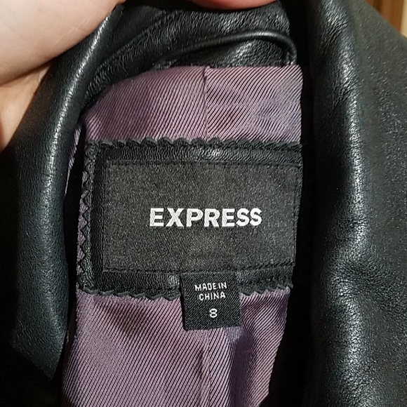 Express black 100% leather jacket B72 - Picture 8 of 8